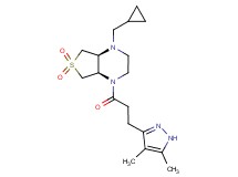 (4aR*,7aS*)-1-(cyclopropylmethyl)-4-[3-(4,5-dimethyl-1H-pyrazol-3-yl)propanoyl]octahydrothieno[3,4-b]pyrazine 6,6-dioxide