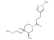 (3R*,4R*)-4-(2-methoxyethyl)-3-methyl-1-[3-(1-methyl-1H-pyrazol-4-yl)propanoyl]piperidin-4-ol