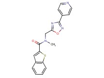 N-methyl-N-[(3-pyridin-4-yl-1,2,4-oxadiazol-5-yl)methyl]-1-benzothiophene-2-carboxamide