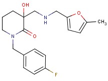 1-(4-fluorobenzyl)-3-hydroxy-3-({[(5-methyl-2-furyl)methyl]amino}methyl)-2-piperidinone