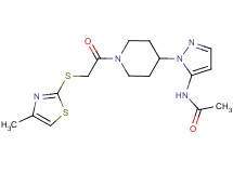 N-[1-(1-{2-[(4-methyl-1,3-thiazol-2-yl)thio]acetyl}-4-piperidinyl)-1H-pyrazol-5-yl]acetamide