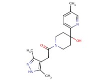 1-[(3,5-dimethyl-1H-pyrazol-4-yl)acetyl]-4-(5-methylpyridin-2-yl)piperidin-4-ol