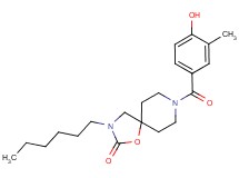 3-hexyl-8-(4-hydroxy-3-methylbenzoyl)-1-oxa-3,8-diazaspiro[4.5]decan-2-one