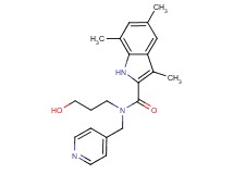 N-(3-hydroxypropyl)-3,5,7-trimethyl-N-(4-pyridinylmethyl)-1H-indole-2-carboxamide