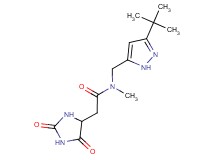 N-[(3-tert-butyl-1H-pyrazol-5-yl)methyl]-2-(2,5-dioxoimidazolidin-4-yl)-N-methylacetamide