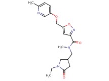 N-[(1-ethyl-5-oxo-3-pyrrolidinyl)methyl]-N-methyl-5-{[(6-methyl-3-pyridinyl)oxy]methyl}-3-isoxazolecarboxamide