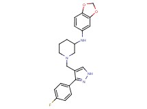 N-1,3-benzodioxol-5-yl-1-{[3-(4-fluorophenyl)-1H-pyrazol-4-yl]methyl}-3-piperidinamine