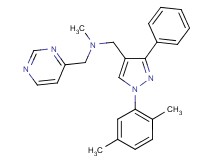 1-[1-(2,5-dimethylphenyl)-3-phenyl-1H-pyrazol-4-yl]-N-methyl-N-(4-pyrimidinylmethyl)methanamine