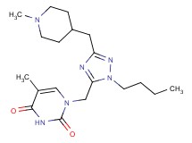 1-({1-butyl-3-[(1-methylpiperidin-4-yl)methyl]-1H-1,2,4-triazol-5-yl}methyl)-5-methylpyrimidine-2,4(1H,3H)-dione