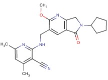 2-{[(6-cyclopentyl-2-methoxy-5-oxo-6,7-dihydro-5H-pyrrolo[3,4-b]pyridin-3-yl)methyl]amino}-4,6-dimethylnicotinonitrile