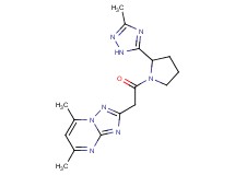 5,7-dimethyl-2-{2-[2-(3-methyl-1H-1,2,4-triazol-5-yl)pyrrolidin-1-yl]-2-oxoethyl}[1,2,4]triazolo[1,5-a]pyrimidine
