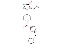 4-ethyl-5-{1-[5-(pyrrolidin-1-ylmethyl)-2-furoyl]piperidin-4-yl}-2,4-dihydro-3H-1,2,4-triazol-3-one