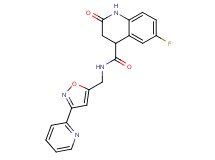 6-fluoro-2-oxo-N-{[3-(2-pyridinyl)-5-isoxazolyl]methyl}-1,2,3,4-tetrahydro-4-quinolinecarboxamide