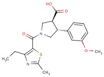 (3S*,4R*)-1-[(4-ethyl-2-methyl-1,3-thiazol-5-yl)carbonyl]-4-(3-methoxyphenyl)pyrrolidine-3-carboxylic acid