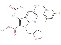 methyl 3-(acetylamino)-5-[(3,5-difluorobenzyl)amino]-1-(tetrahydro-2-furanylmethyl)-1H-pyrrolo[2,3-b]pyridine-2-carboxylate