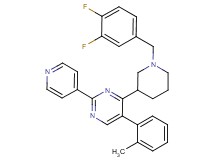 4-[1-(3,4-difluorobenzyl)-3-piperidinyl]-5-(2-methylphenyl)-2-(4-pyridinyl)pyrimidine