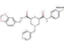 (3S,5R)-N-(1,3-benzodioxol-5-ylmethyl)-N'-(4-fluorophenyl)-1-(4-pyridinylmethyl)-3,5-piperidinedicarboxamide