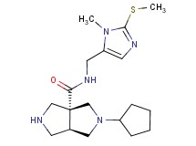 (3aR*,6aR*)-2-cyclopentyl-N-{[1-methyl-2-(methylthio)-1H-imidazol-5-yl]methyl}hexahydropyrrolo[3,4-c]pyrrole-3a(1H)-carboxamide