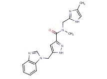 5-(1H-benzimidazol-1-ylmethyl)-N-methyl-N-[(4-methyl-1H-imidazol-2-yl)methyl]-1H-pyrazole-3-carboxamide