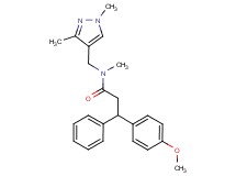 N-[(1,3-dimethyl-1H-pyrazol-4-yl)methyl]-3-(4-methoxyphenyl)-N-methyl-3-phenylpropanamide