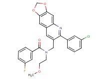 N-{[6-(3-chlorophenyl)[1,3]dioxolo[4,5-g]quinolin-7-yl]methyl}-3-fluoro-N-(2-methoxyethyl)benzamide