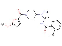 N-{1-[1-(5-methoxy-2-furoyl)-4-piperidinyl]-1H-pyrazol-5-yl}-2-methylbenzamide