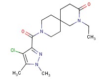 9-[(4-chloro-1,5-dimethyl-1H-pyrazol-3-yl)carbonyl]-2-ethyl-2,9-diazaspiro[5.5]undecan-3-one