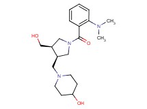 1-{[(3R*,4R*)-1-[2-(dimethylamino)benzoyl]-4-(hydroxymethyl)pyrrolidin-3-yl]methyl}piperidin-4-ol