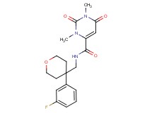 N-{[4-(3-fluorophenyl)tetrahydro-2H-pyran-4-yl]methyl}-1,3-dimethyl-2,6-dioxo-1,2,3,6-tetrahydro-4-pyrimidinecarboxamide