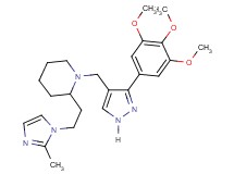 2-[2-(2-methyl-1H-imidazol-1-yl)ethyl]-1-{[3-(3,4,5-trimethoxyphenyl)-1H-pyrazol-4-yl]methyl}piperidine