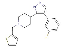 4-[4-(3-fluorophenyl)-1H-pyrazol-5-yl]-1-(2-thienylmethyl)piperidine