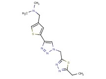 1-(5-{1-[(5-ethyl-1,3,4-thiadiazol-2-yl)methyl]-1H-1,2,3-triazol-4-yl}-3-thienyl)-N,N-dimethylmethanamine
