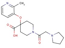 4-[(2-methylpyridin-3-yl)oxy]-1-(pyrrolidin-1-ylacetyl)piperidine-4-carboxylic acid