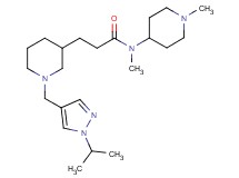 3-{1-[(1-isopropyl-1H-pyrazol-4-yl)methyl]-3-piperidinyl}-N-methyl-N-(1-methyl-4-piperidinyl)propanamide