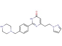 2-[4-(1-piperazinylmethyl)phenyl]-6-[2-(1H-pyrazol-1-yl)ethyl]-4(3H)-pyrimidinone trifluoroacetate
