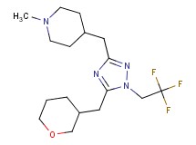 1-methyl-4-{[5-(tetrahydro-2H-pyran-3-ylmethyl)-1-(2,2,2-trifluoroethyl)-1H-1,2,4-triazol-3-yl]methyl}piperidine