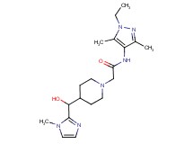 N-(1-ethyl-3,5-dimethyl-1H-pyrazol-4-yl)-2-{4-[hydroxy(1-methyl-1H-imidazol-2-yl)methyl]piperidin-1-yl}acetamide