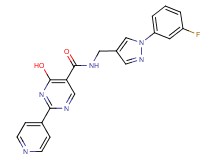 N-{[1-(3-fluorophenyl)-1H-pyrazol-4-yl]methyl}-4-hydroxy-2-pyridin-4-ylpyrimidine-5-carboxamide