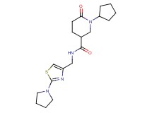 1-cyclopentyl-6-oxo-N-[(2-pyrrolidin-1-yl-1,3-thiazol-4-yl)methyl]piperidine-3-carboxamide