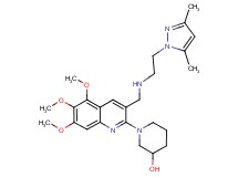 1-[3-({[2-(3,5-dimethyl-1H-pyrazol-1-yl)ethyl]amino}methyl)-5,6,7-trimethoxy-2-quinolinyl]-3-piperidinol