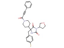 5-(4-fluorobenzyl)-5-[1-(3-phenyl-2-propynoyl)-4-piperidinyl]-3-(tetrahydro-3-furanyl)-2,4-imidazolidinedione