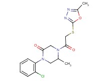 1-(2-chlorophenyl)-5-methyl-4-{[(5-methyl-1,3,4-oxadiazol-2-yl)thio]acetyl}-2-piperazinone