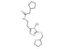 2-cyclopentyl-N-(2-{4-methyl-5-[(tetrahydro-2-furanylmethyl)thio]-4H-1,2,4-triazol-3-yl}ethyl)acetamide