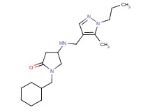 1-(cyclohexylmethyl)-4-{[(5-methyl-1-propyl-1H-pyrazol-4-yl)methyl]amino}-2-pyrrolidinone