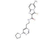 3-fluoro-6-methyl-N-{2-[6-(1-pyrrolidinyl)-4-pyrimidinyl]ethyl}imidazo[1,2-a]pyridine-2-carboxamide