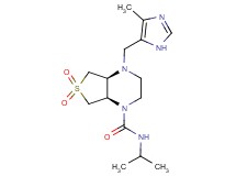 (4aS*,7aR*)-N-isopropyl-4-[(4-methyl-1H-imidazol-5-yl)methyl]hexahydrothieno[3,4-b]pyrazine-1(2H)-carboxamide 6,6-dioxide