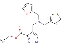 ethyl 4-{[(2-furylmethyl)(3-thienylmethyl)amino]methyl}-1H-pyrazole-3-carboxylate