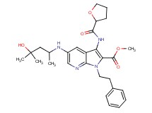 methyl 5-[(3-hydroxy-1,3-dimethylbutyl)amino]-1-(2-phenylethyl)-3-[(tetrahydro-2-furanylcarbonyl)amino]-1H-pyrrolo[2,3-b]pyridine-2-carboxylate