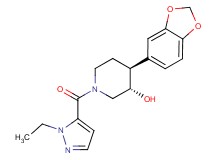 (3S*,4S*)-4-(1,3-benzodioxol-5-yl)-1-[(1-ethyl-1H-pyrazol-5-yl)carbonyl]piperidin-3-ol