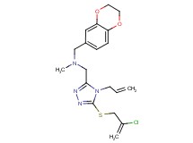 ({4-allyl-5-[(2-chloro-2-propen-1-yl)thio]-4H-1,2,4-triazol-3-yl}methyl)(2,3-dihydro-1,4-benzodioxin-6-ylmethyl)methylamine